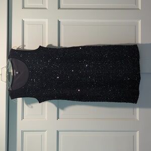 Nina Leonard Sparkling Black Sleeveless Dress